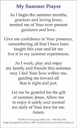 Summer Blessing Prayer Card Back