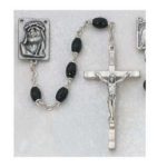 BLACK GLASS BEAD ROSARY