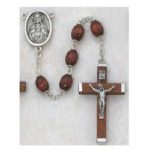 BROWN WOOD BEAD ROSARY