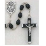 BLACK WOOD BEAD ROSARY