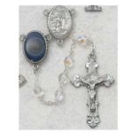 CRYSTAL AURORA BEAD ROSARY WITH LOURDES WATER CENTER