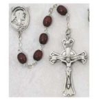 BROWN WOOD BEAD ROSARY