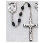 BLACK GLASS BEAD ROSARY
