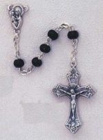 BLACK WOOD BEAD ROSARY