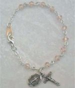 ROSE-COLORED CRYSTAL ROSARY BRACELET