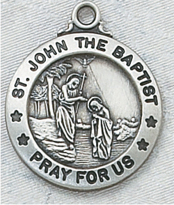 St John The Baptist Sterling Silver Medal - Prospect Hill Co.