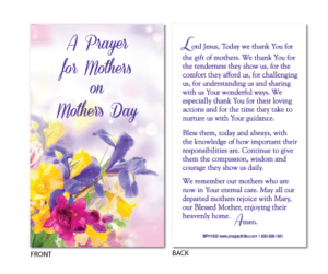 A Prayer For Mothers On Mothers Day (per 100 cards)
