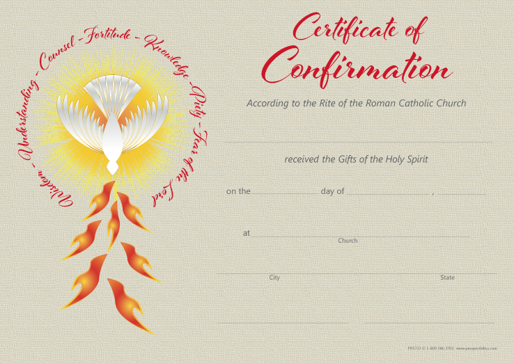 Printable Confirmation Certificate Template