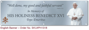 Pope Benedict XVI, Pope Emeritus Memorial Banner (2'x7')
