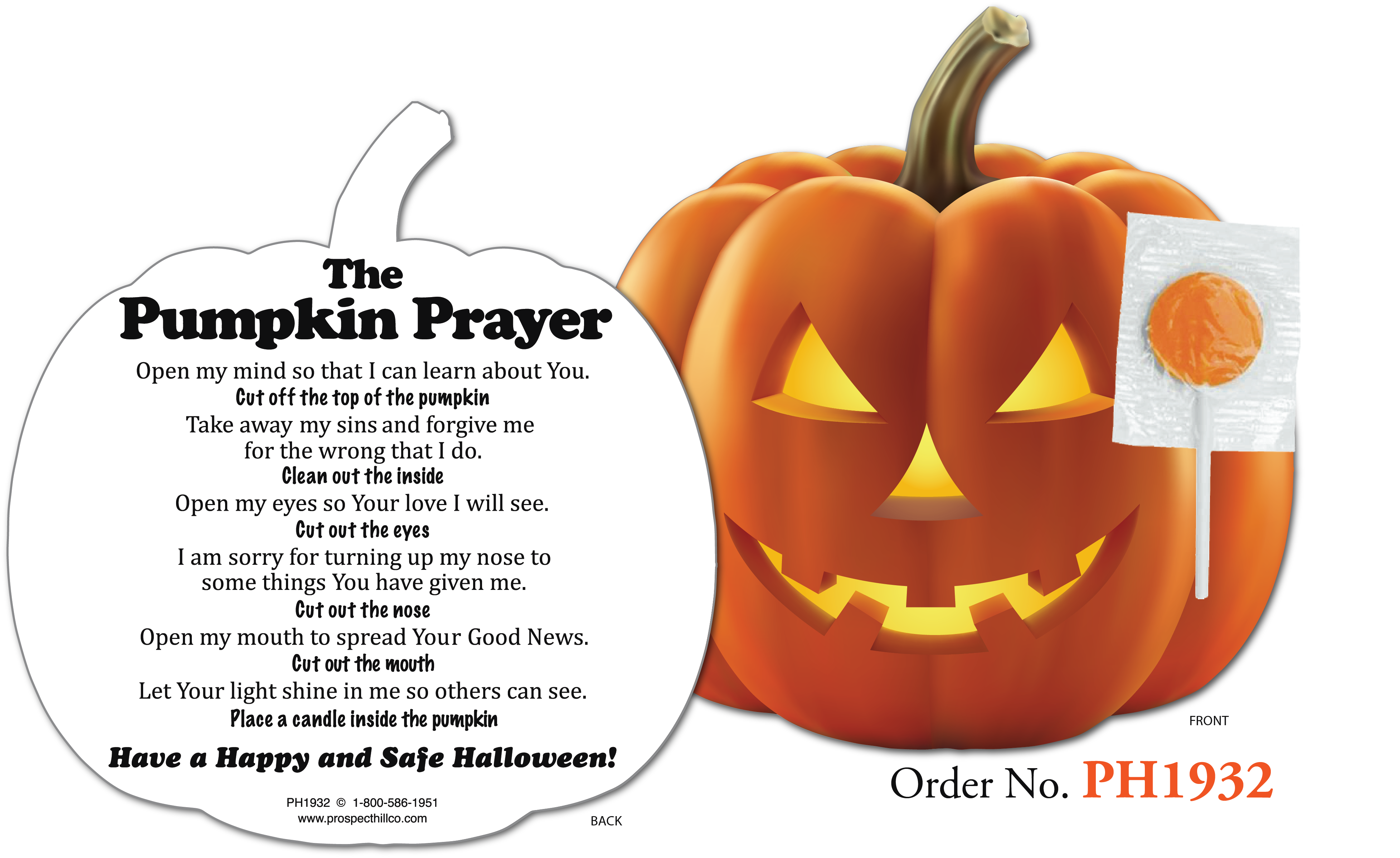The Pumpkin Prayer Card with Lollipop - Prospect Hill Co.