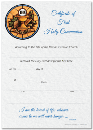 First Communion Certificate