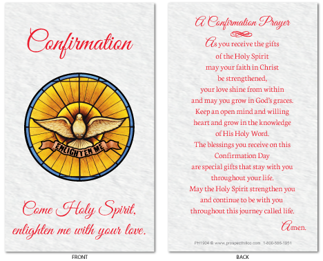 Confirmation Prayer Card