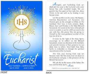 The Year of the Eucharist Prayer Card (100 or 1000 count)