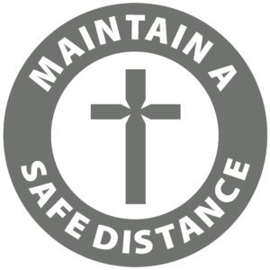 Laminated Floor Decals: Maintain a Safe Distance (10 Pack)