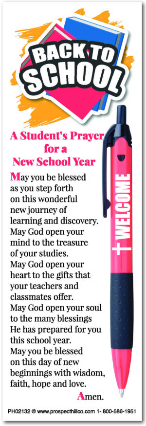Religious Goods Brockton MA Prospect Hill A Student's Prayer Bookmark