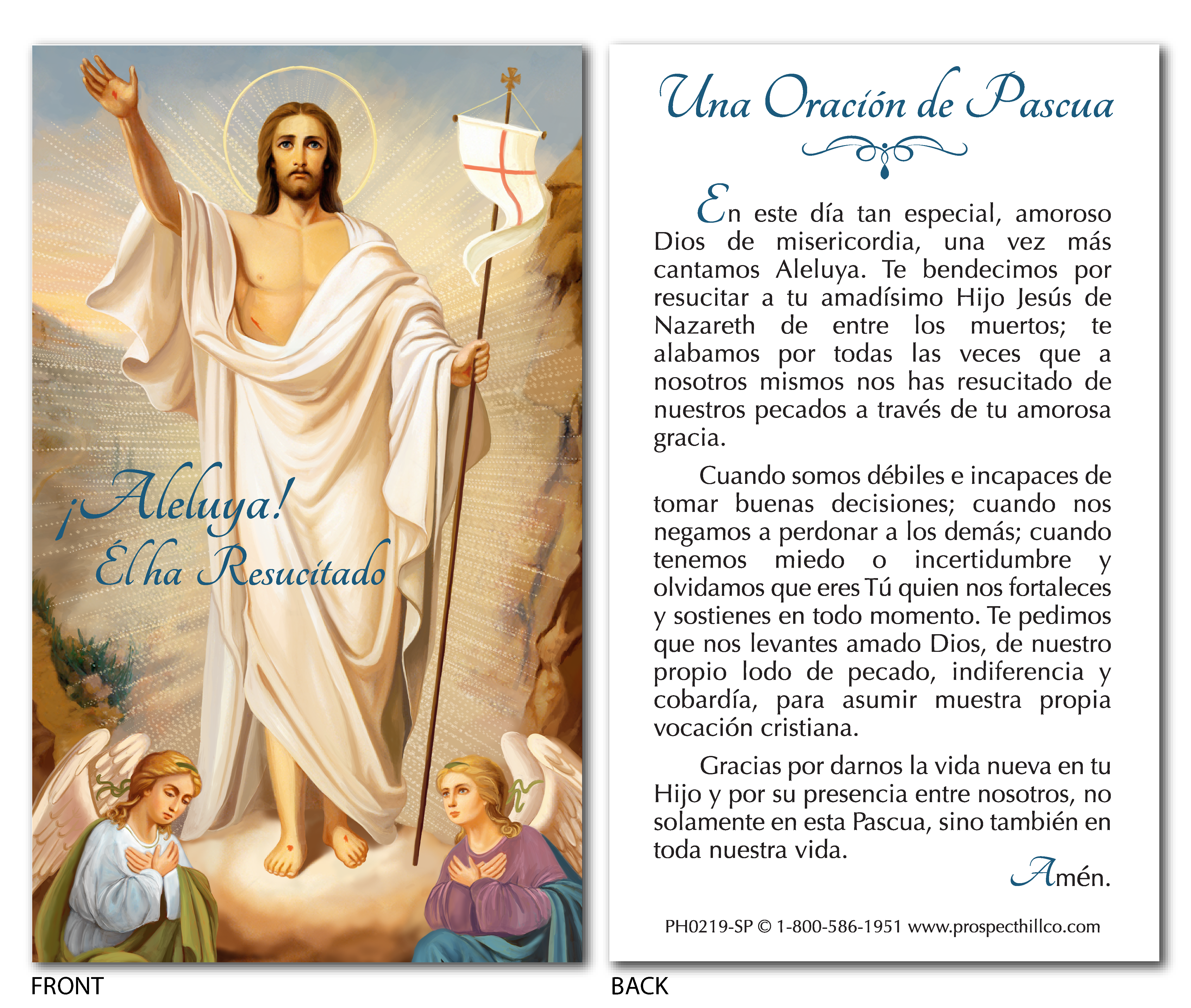 Easter Prayer Card (Spanish) - Prospect Hill Co.
