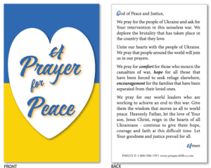 Prospect Hill Co Religious Goods Brockton MA PH0225 - Prayer for Peace 4w